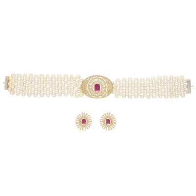 "Awfull Pearl Choker Necklace - JPAPL-23-06 - Click here to View more details about this Product